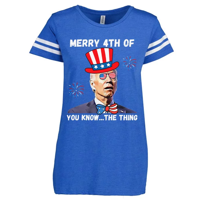 Biden Dazed Merry 4th Of You Know The Thing 4th Of July Enza Ladies Jersey Football T-Shirt