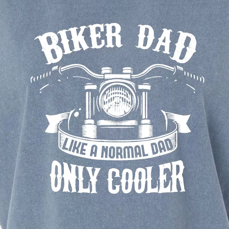 Biker Dad Motorcycle Father's Day Design for Fathers Garment-Dyed Women's Muscle Tee