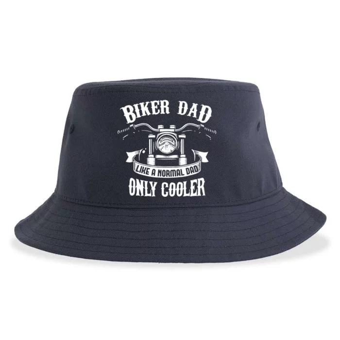 Biker Dad Motorcycle Father's Day Design for Fathers Sustainable Bucket Hat