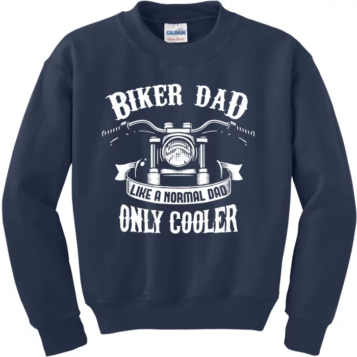 Biker Dad Motorcycle Father's Day Design for Fathers Kids Sweatshirt