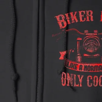 Biker Dad Motorcycle FatherS Day Full Zip Hoodie