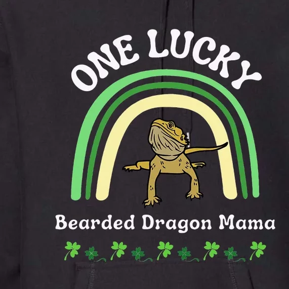 Bearded Dragon Mom Reptile funny St Patrick's Day Premium Hoodie