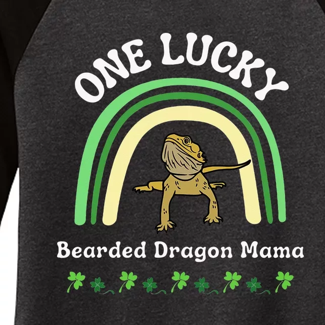 Bearded Dragon Mom Reptile funny St Patrick's Day Women's Tri-Blend 3/4-Sleeve Raglan Shirt