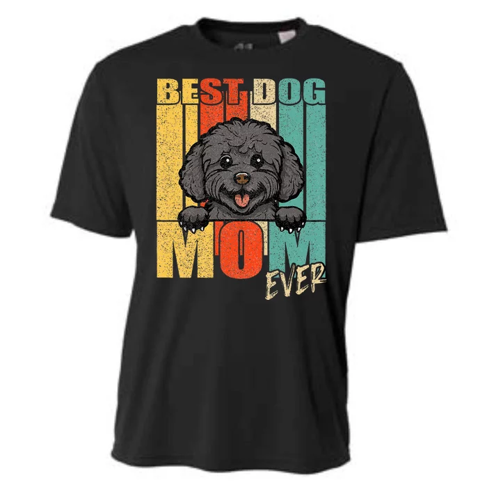 Best Dog Mom Ever Black Toy Poodle Mama Vintage Retro Cooling Performance Crew T-Shirt