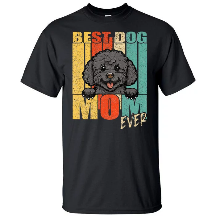 Best Dog Mom Ever Black Toy Poodle Mama Vintage Retro Tall T-Shirt