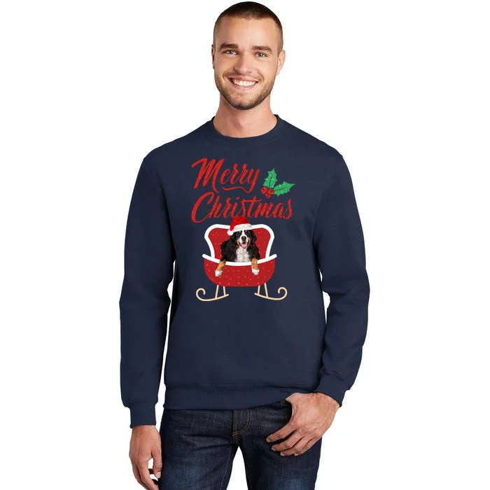 Bernese Dog Merry Christmas Design For The Holiday Season! Tall Sweatshirt