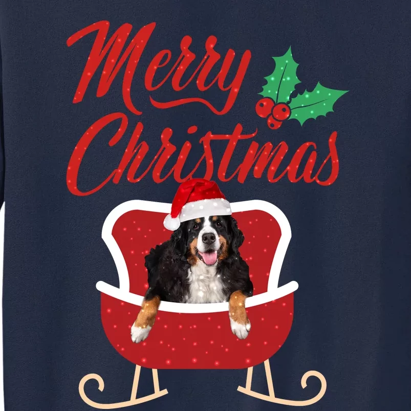 Bernese Dog Merry Christmas Design For The Holiday Season! Tall Sweatshirt