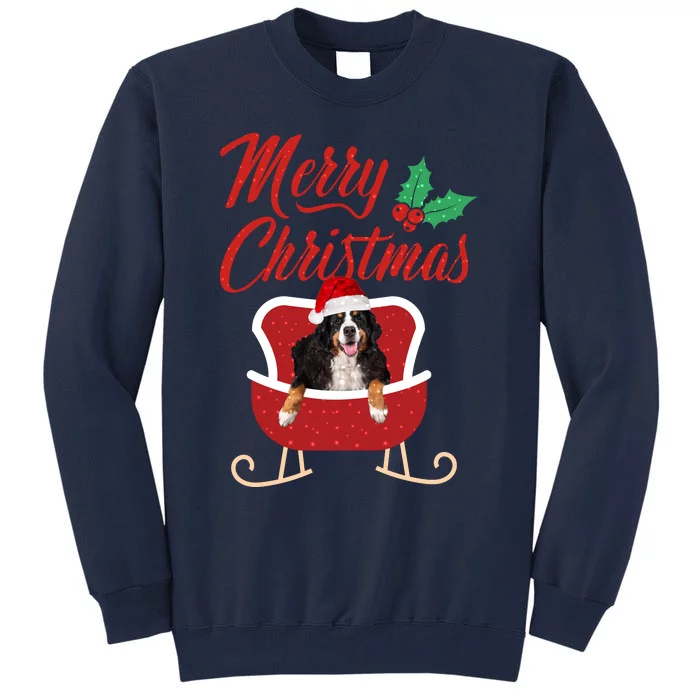 Bernese Dog Merry Christmas Design For The Holiday Season! Tall Sweatshirt