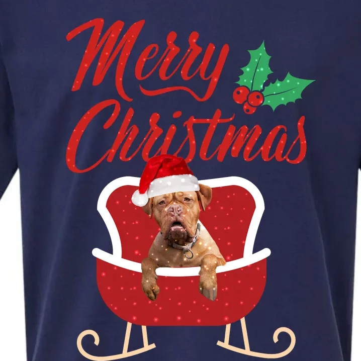 Bordeaux Dog Merry Christmas Design For The Holiday Season! Sueded Cloud Jersey T-Shirt