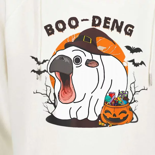 Boo Deng Moo Deng Baby Hippo Funny Halloween Animals Womens Funnel Neck Pullover Hood