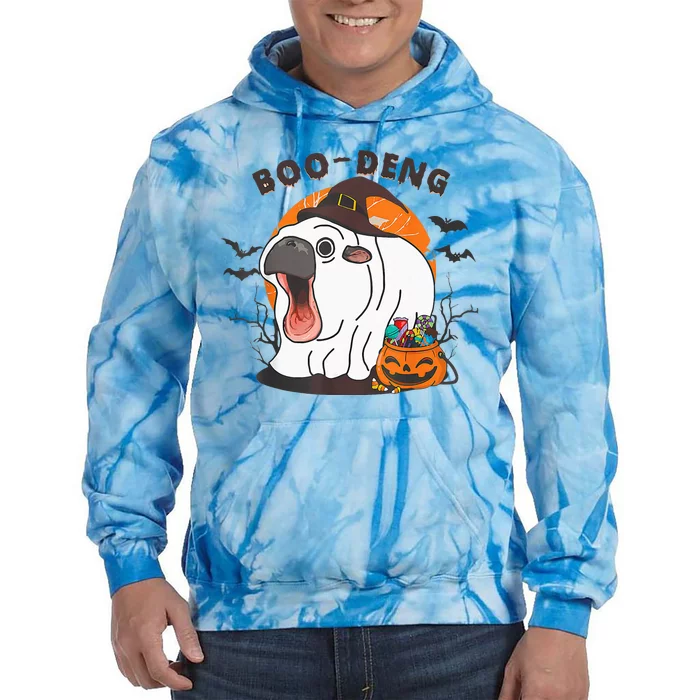 Boo Deng Moo Deng Baby Hippo Funny Halloween Animals Tie Dye Hoodie