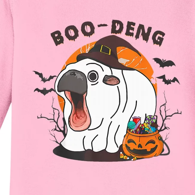 Boo Deng Moo Deng Baby Hippo Funny Halloween Animals Baby Long Sleeve Bodysuit