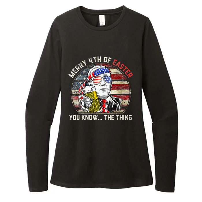 Biden Dazed Merry 4th Of Easter You Know... The Thing Funny Womens CVC Long Sleeve Shirt