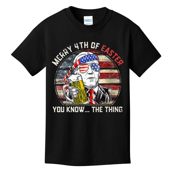 Biden Dazed Merry 4th Of Easter You Know... The Thing Funny Kids T-Shirt