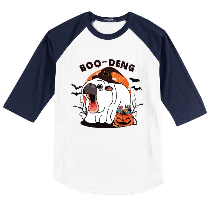 Boo Deng Moo Deng Baby Hippo Funny Halloween Animals Baseball Sleeve Shirt