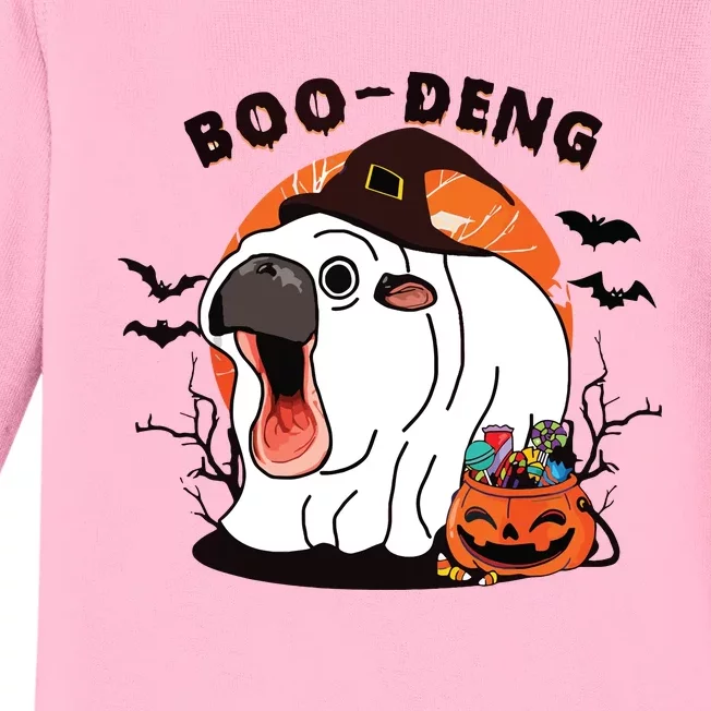 Boo Deng Moo Deng Baby Hippo Funny Halloween Animals Baby Long Sleeve Bodysuit