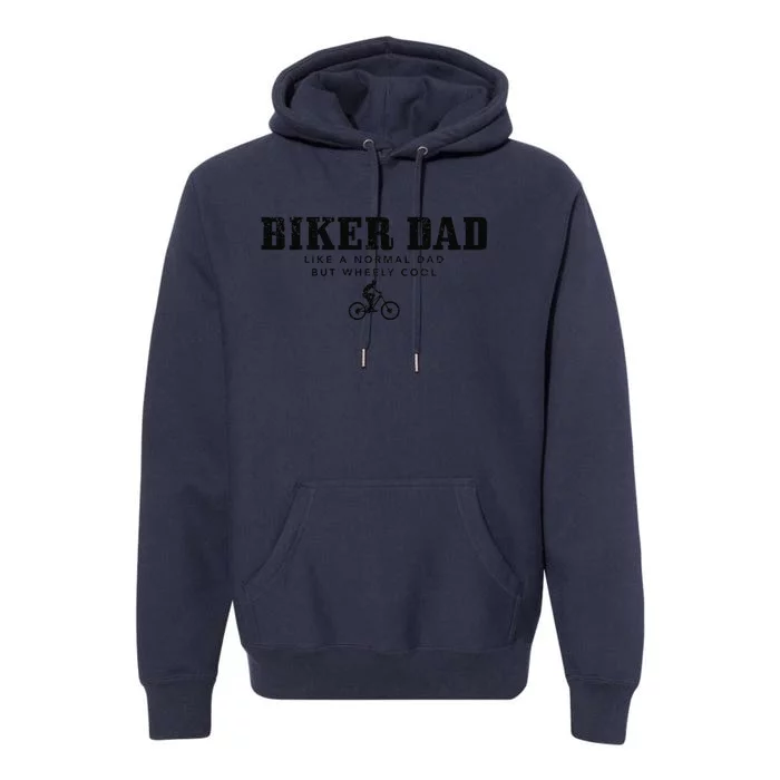 Biker Dad Mountain Bike Funny MTB Fathers Day Cyclist Gift Premium Hoodie