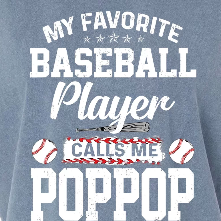 Baseball Dad My Favorite Baseball Player Calls Me PopPop Garment-Dyed Women's Muscle Tee