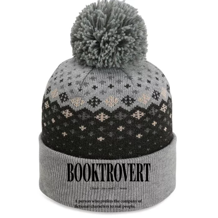 Booktrovert Definition Meaning Funny Book Lover Great Gift The Baniff Cuffed Pom Beanie