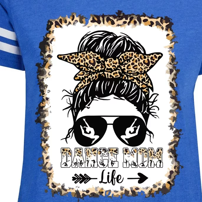 Bleached Dance Mom Messy Bun Leopard Dancer Mom Mothers Day Enza Ladies Jersey Football T-Shirt