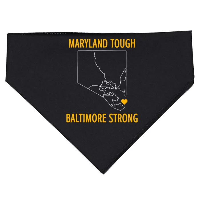 Black Design Maryland Tough Baltimore Strong USA-Made Doggie Bandana