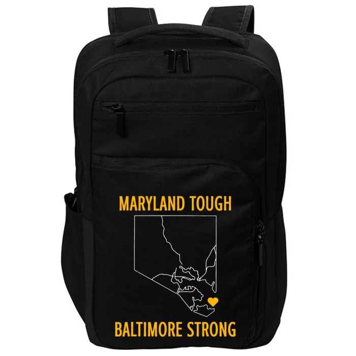 Black Design Maryland Tough Baltimore Strong Impact Tech Backpack