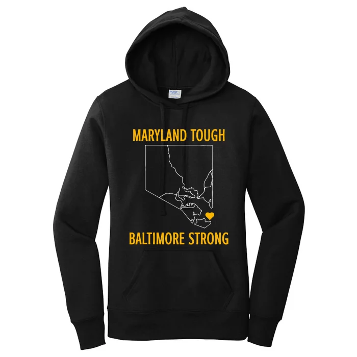 Black Design Maryland Tough Baltimore Strong Women's Pullover Hoodie