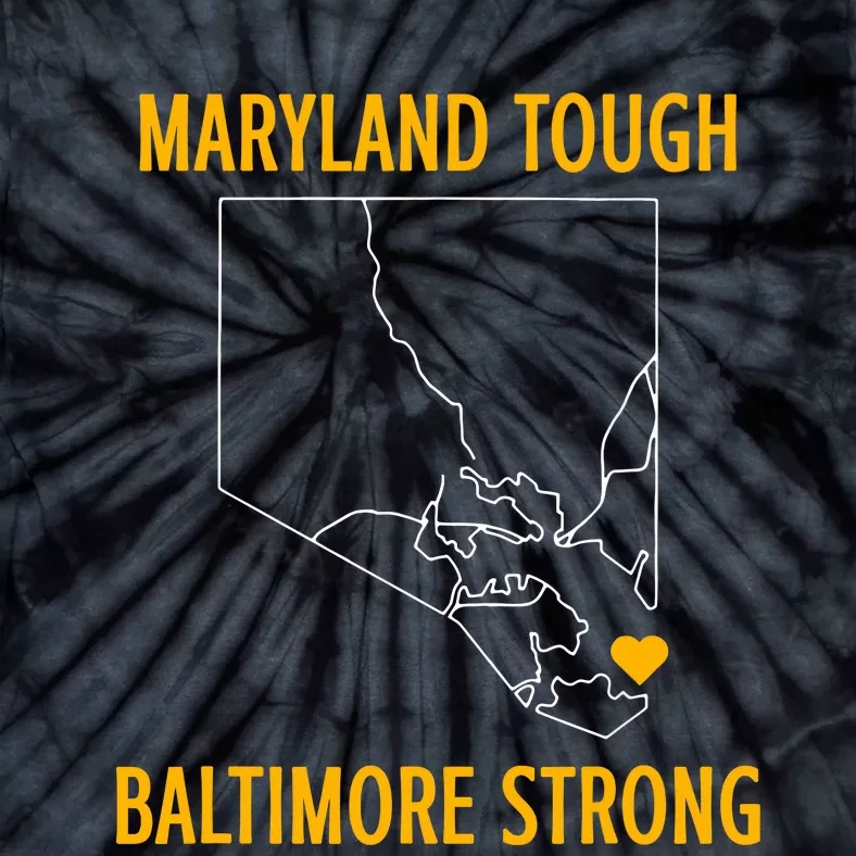 Black Design Maryland Tough Baltimore Strong Tie-Dye T-Shirt