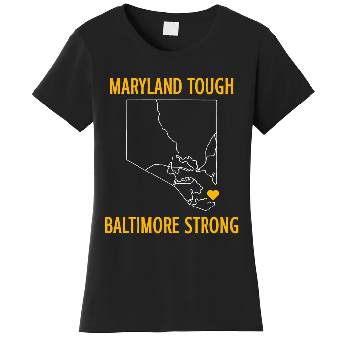 Black Design Maryland Tough Baltimore Strong Women's T-Shirt