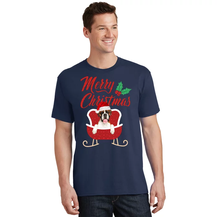 Boxer Dog Merry Christmas Design For The Holiday Season! T-Shirt