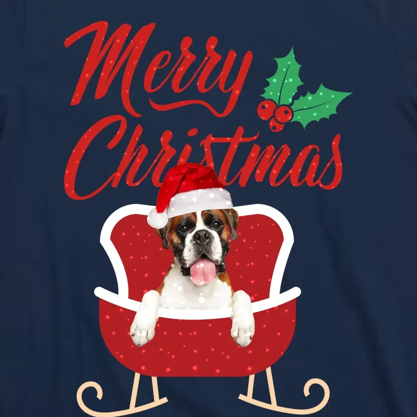 Boxer Dog Merry Christmas Design For The Holiday Season! T-Shirt