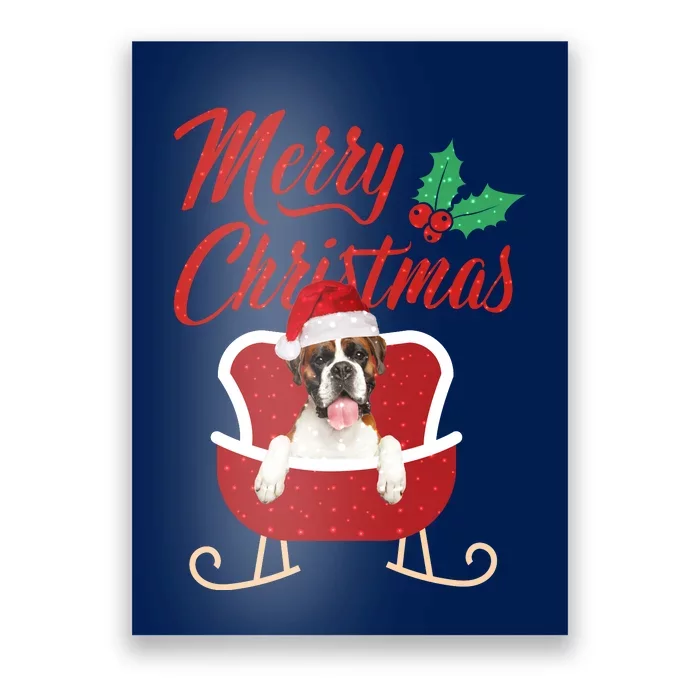 Boxer Dog Merry Christmas Design For The Holiday Season! Poster