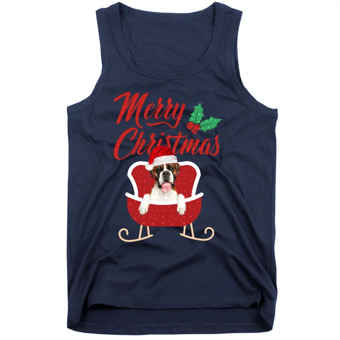 Boxer Dog Merry Christmas Design For The Holiday Season! Tank Top