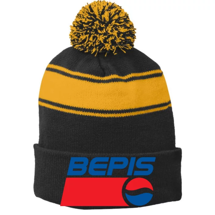 BEPIS Dank Meme Stripe Pom Pom Beanie