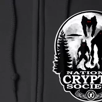 Bigfoot Dogman Mothman UFO; National Cryptid Society Logo Full Zip Hoodie