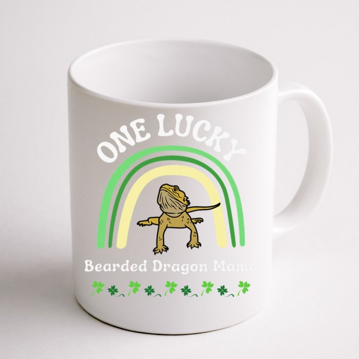 Bearded Dragon Mama Mom Reptile Lizard St Patrick's Day Front & Back Coffee Mug