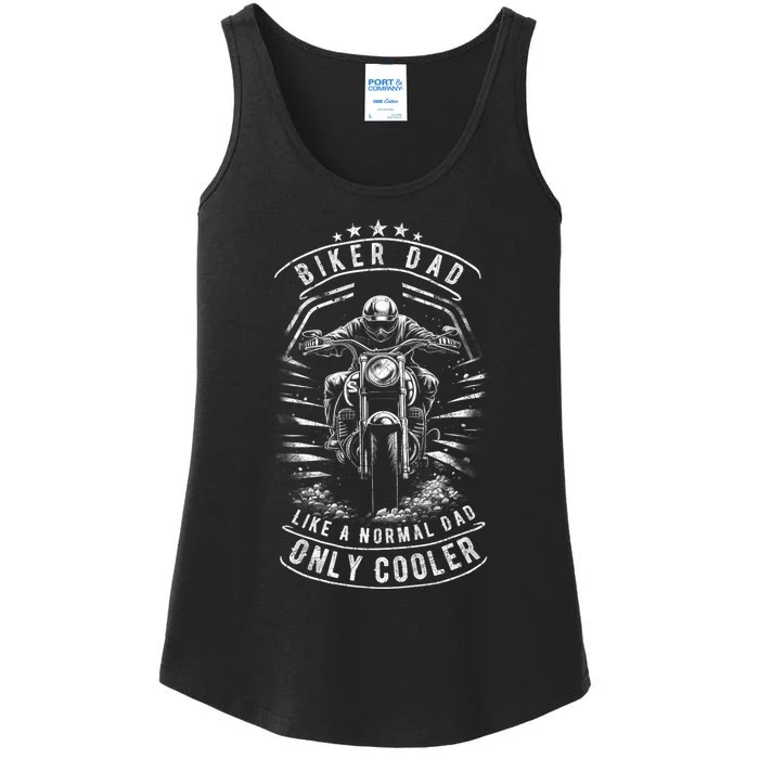 Biker Dad Motorcycle Fathers Day Design For Fathers Ladies Essential Tank