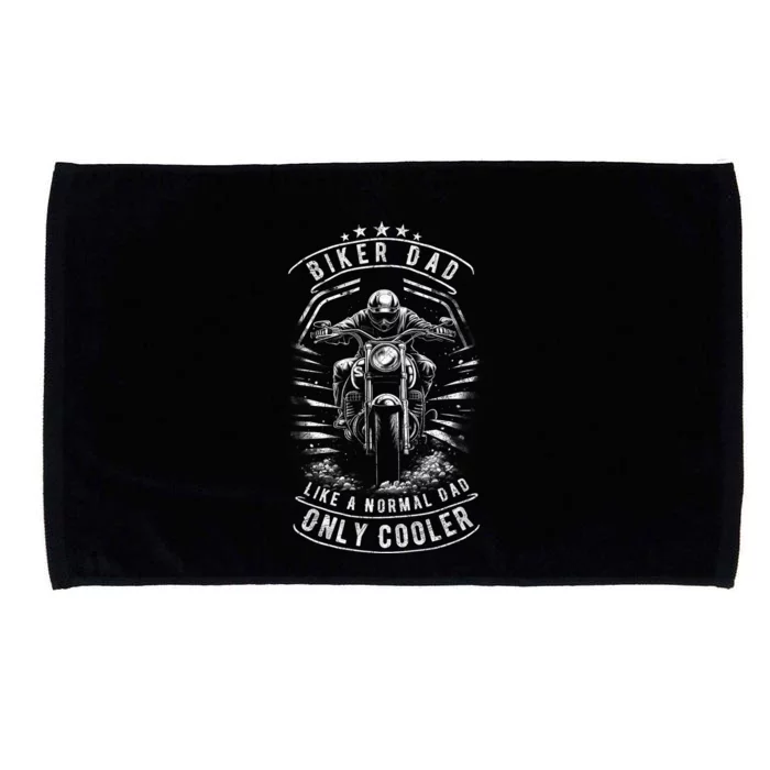 Biker Dad Motorcycle Fathers Day Design For Fathers Microfiber Hand Towel