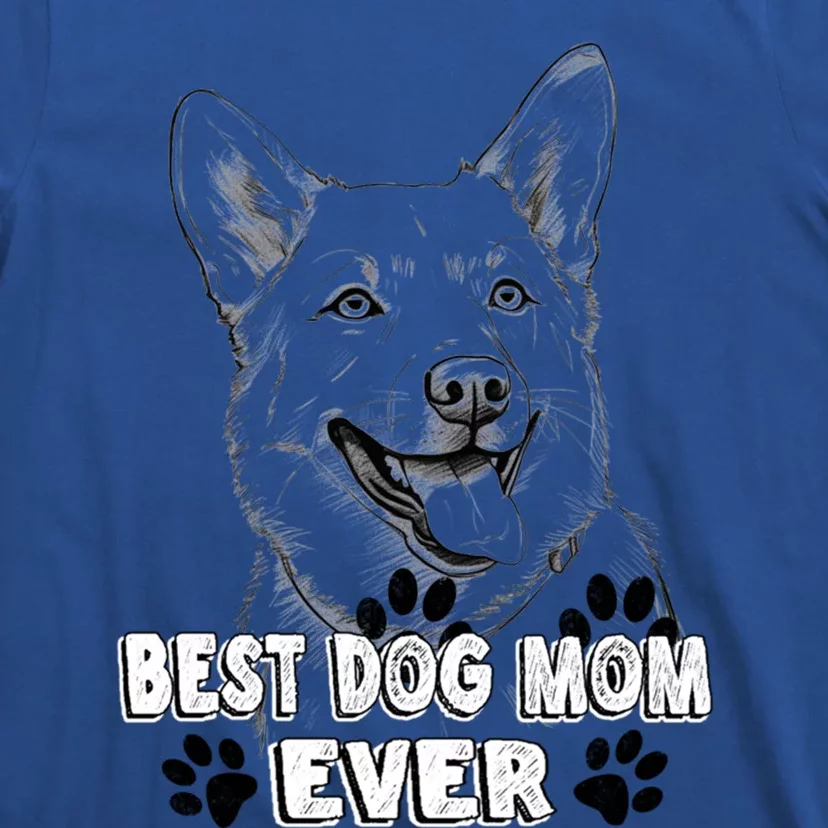 Best Dog Mom Ever Pembroke Welsh Simple Line Art Cute Gift T-Shirt