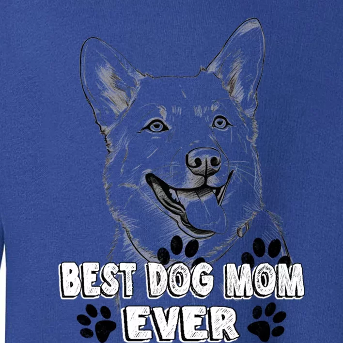 Best Dog Mom Ever Pembroke Welsh Simple Line Art Cute Gift Toddler Sweatshirt