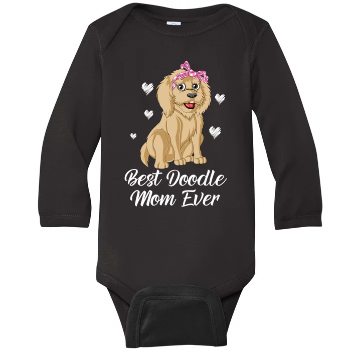 Best Doodle Mom Ever Baby Long Sleeve Bodysuit