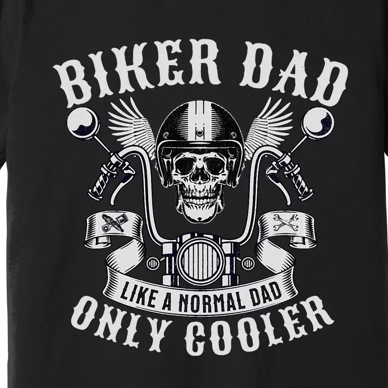 Biker Dad Motorcycle Father Rider Biker Dad Premium T-Shirt