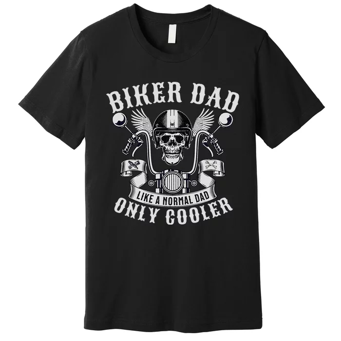 Biker Dad Motorcycle Father Rider Biker Dad Premium T-Shirt