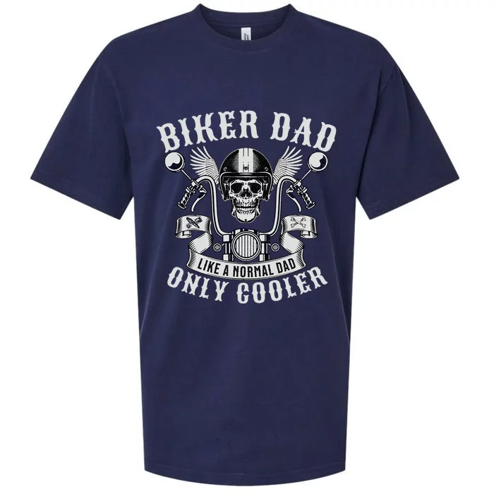 Biker Dad Motorcycle Father Rider Biker Dad Sueded Cloud Jersey T-Shirt