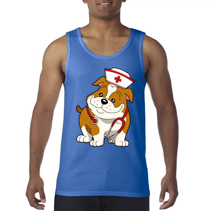 Bulldog Dog Nurse Appreciation International Nurse Day Gift Tank Top