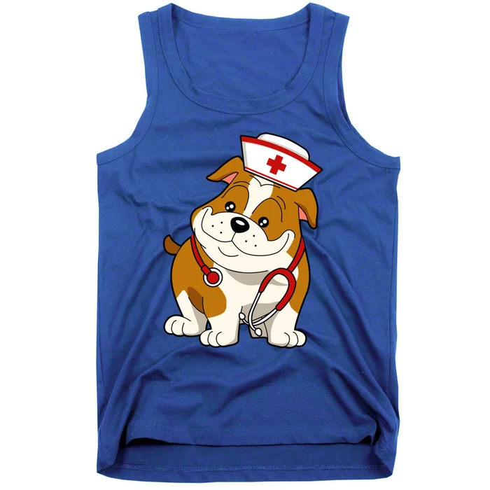 Bulldog Dog Nurse Appreciation International Nurse Day Gift Tank Top