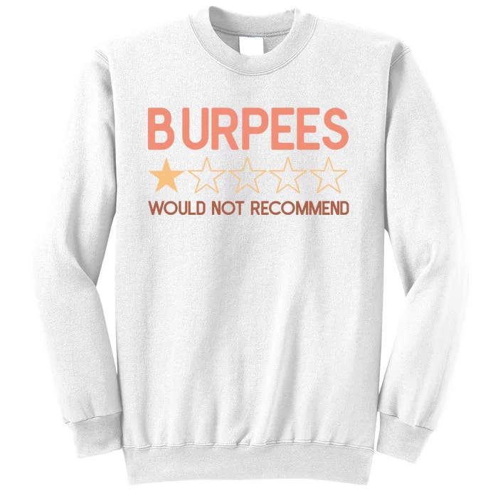 Burpees Do Not Recommend 1 Star Rating Funny Gym Workout Sweatshirt