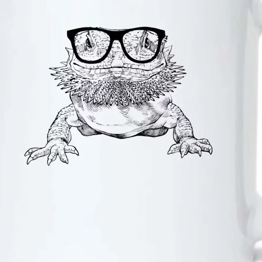 Bearded Dragon Nerdy Glasses Animal Black Color Changing Mug