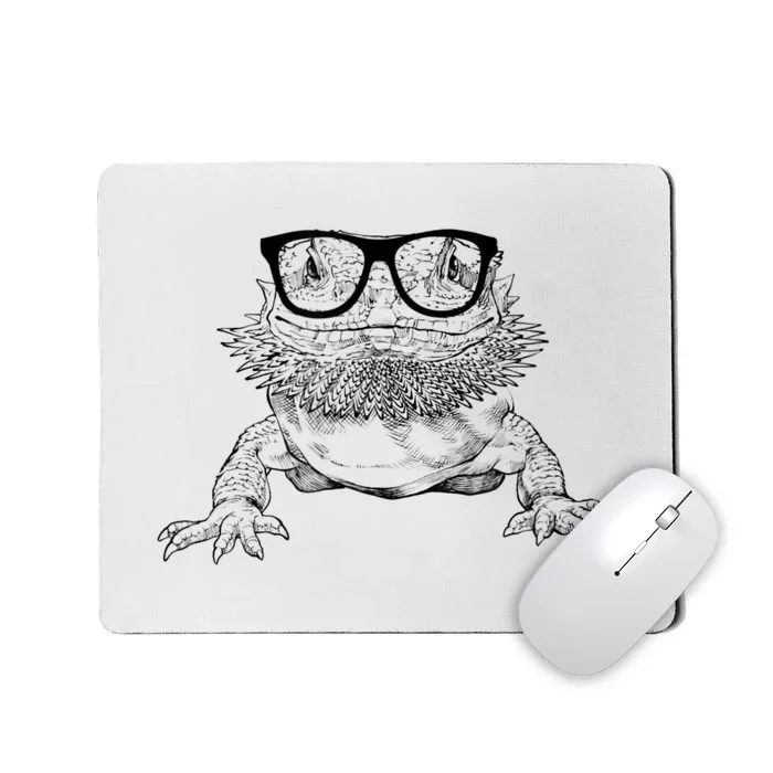 Bearded Dragon Nerdy Glasses Animal Mousepad