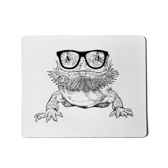 Bearded Dragon Nerdy Glasses Animal Mousepad